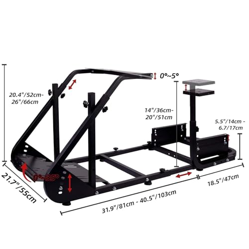 Racing Cockpit Frame Fit for Logitech G25 G27 G29 G920 Without Wheels Pedals and Real Racing Seat Driving Simulator Cockpit with Capacity 220LBS