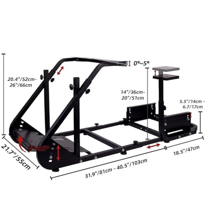 Racing Cockpit Frame Fit for Logitech G25 G27 G29 G920 Without Wheels Pedals and Real Racing Seat Driving Simulator Cockpit with Capacity 220LBS