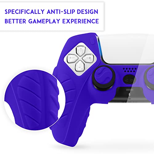SIKEMAY PS5 Controller Cover, 2Pcs Anti-Slip PS5 Controller Skin with 4 Grips, Soft Silicone Protective Case for PS5 Controller, PS5 Controller Skin for Wireless Controller (Purple)