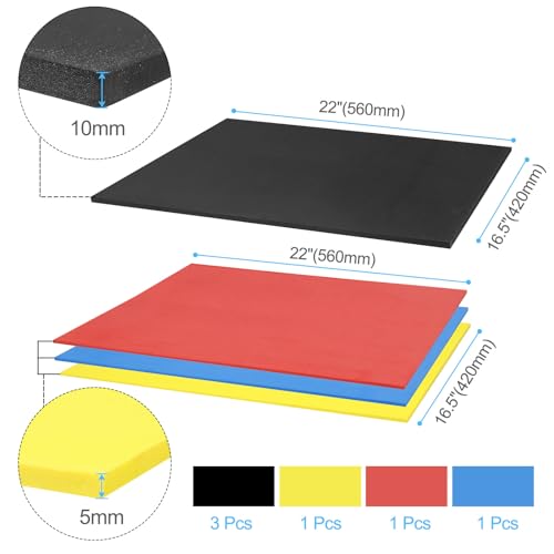 HARFINGTON Tool Box Foam 22"x16.5" EVA Non-Slip Toolbox Foam Inserts Adjustable Liner for Board Game Box Cases Storage Drawer, 6in1 Set - size: 22"x16.5"