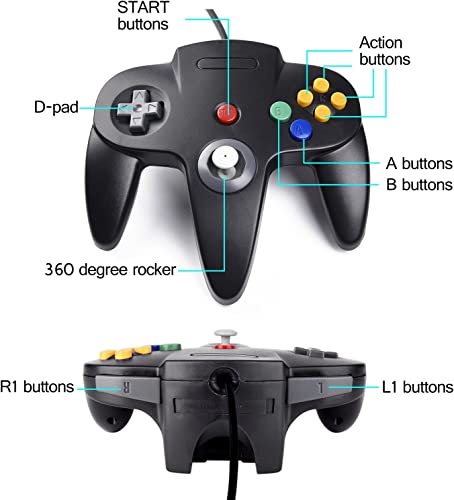 miadore 4 Pack USB Wired N64 Controller, Classic N64 PC Gamepad Joystick Controller for Windows PC MAC Linux Raspberry Pi 3