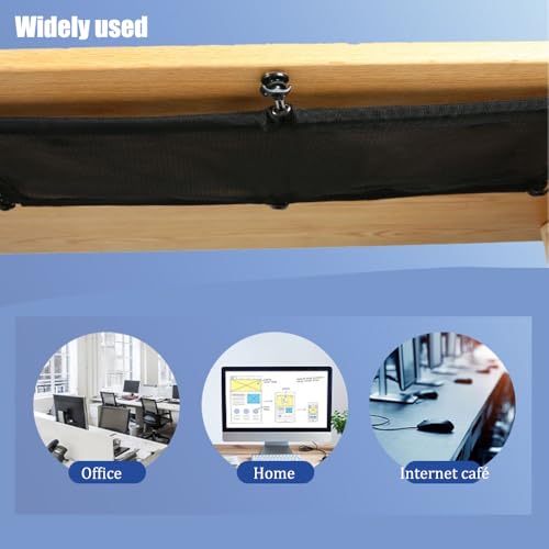 Cable Management Net, Under Desk Cable Net Desk Cable Tidy Cable Tray Flexible Under Desk Cable Management Tray Wire Management for Desk, 50x25cm