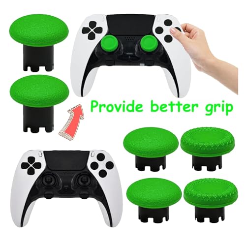 6 Pack Interchangeable Thumbstick Caps for PS5 DualSense Edge Controller Joysticks, DualSense Edge Controller Swappable Thumbsticks Replacement for PS5 Edge Controller(Green) - color: Green