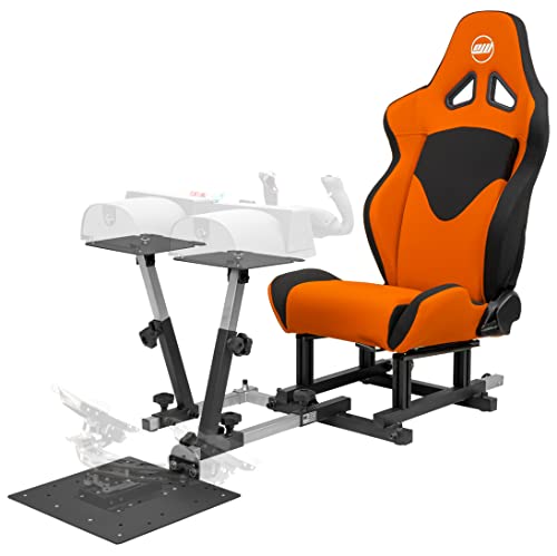 SimFab Modular Flight Simulator Pit For General, Civil and Commercial Aviation, MSFS Edition, Compatible With Logitech, Honeycomb, Turtle Beach, CH Products (Orange) - color: orange