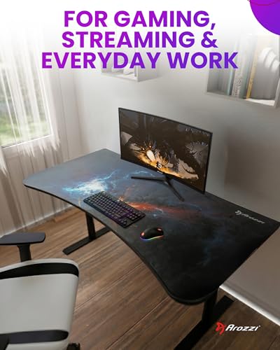 Arozzi Arena Gaming Desk Pad D012 | Full Desk Mouse Pad, Washable Desk Mat, Anti-Slip Rubber Base, Water-Resistant Surface - color: D012
