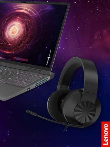 Lenovo H210 Wired Gaming Headset - 3.5mm Connection, Flip-to-Mute Noise-Cancelling Microphone, Breathable Ear Cups - Black - style: H210