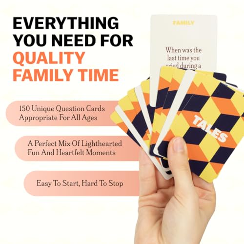 TALES 150 Conversation Cards, Perfect for Dinners, Road Trips, Classrooms & Game Nights, Gifts & Gatherings, Conversation Starters to Spark Creativity (Family Edition) - color: Family Edition