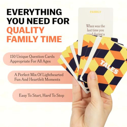 TALES 150 Conversation Cards, Perfect for Dinners, Road Trips, Classrooms & Game Nights, Gifts & Gatherings, Conversation Starters to Spark Creativity (Family Edition) - color: Family Edition