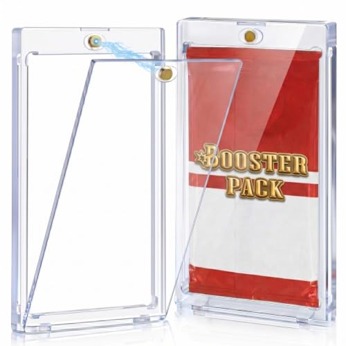 2PCS Magnetic Booster Pack Protector, Clear Acrylic Case for TCG & Collectible Card Accessories, UV & Acid-Free Display Holder for Standard Gaming Cards - size: 2PCS