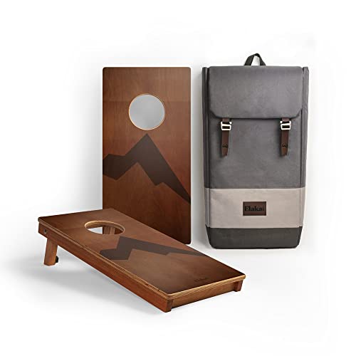 Elakai National Parks Series Premium Travel Cornhole Boards with Carry Case Backpack 1x2 - color: Retro Elakai 1x2