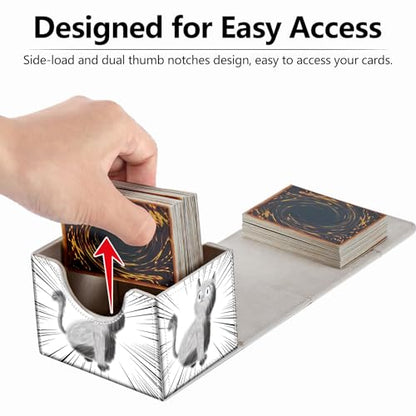 Strong Magnet Card Case Deck Box Mtg Card Box Playing Card Box Deck Boxs Tcg Up to 200 Cards Creative Pattern Trading Card Storage Box for Collectible Card Games for TCG, Cute Cats Seamless Funny Pets - color: Cute Cats Seamless Funny Pets