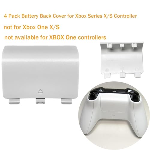 4 Pack Battery Back Cover for Xbox Series X/S Controller, Replacement Battery Back Shell Covers for Xbox Series S, Series X Controller[NOT for Xbox One,One X/S] (Black&White) - color: Black&White