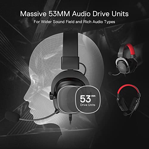 Redragon H510 Zeus-X RGB Wired Gaming Headset - 7.1 Surround Sound - 53MM Audio Drivers in Memory Foam Ear Pads w/Reliable Fabric Cover- Multi Platforms Headphone - USB Powered for PC/PS4/NS - color: Black H510 RGB