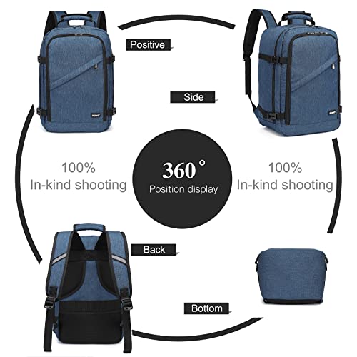 Kono Carry on Backpack, Airline Approved Under Seat Travel Backpack - color: Navy, size: Small