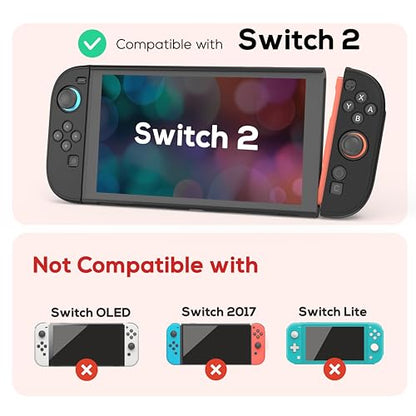 TIKOdirect Protective Case for Switch 2, Hard PC Slim Dockable Cover Case Designed for Switch 2 2025, Game Console and Joy Con Controllers, Black - color: Black