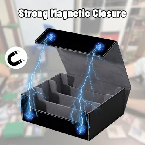 DEGDFSGR Card Game Storage Box for TCG MTG Commander Deck Box MTG Card Box Organizer Trading Card Case Magnetic Closure Creative Pattern Up to 2400 Cards, The Fire Dragon On The Rock - color: The Fire Dragon On The Rock