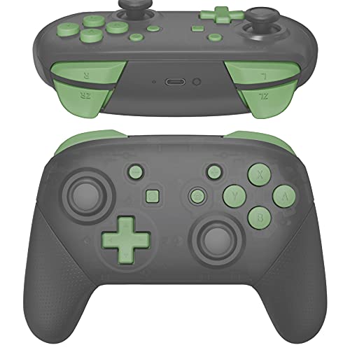 eXtremeRate Matcha Green Repair ABXY D-pad ZR ZL L R Keys for Nintendo Switch Pro Controller, DIY Replacement Full Set Buttons with Tools for Nintendo Switch Pro Controller - Controller NOT Included - color: Matcha Green