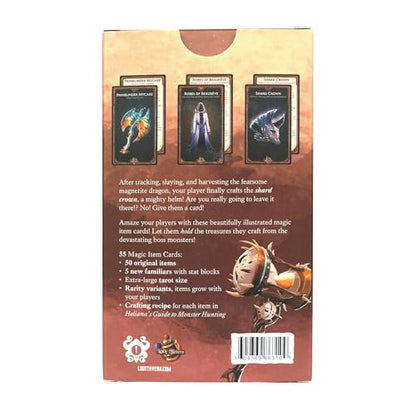 Loot Tavern: Heliana's Item Cards Volume 1, 55 DND 5e RPG Cards | Tarot-sized magic items and familiars from the Polyhedrooze, Veiled Lady and Dreamweaver hunts, D&D 5e compatible