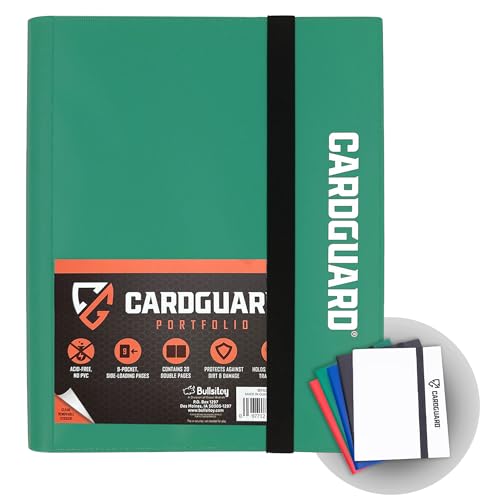 CardGuard Trading Card Binder Pro-Folio – 9 Pocket Binder - Side-Loading Album, Durable & Acid-Free Storage for Pokémon, YuGiOh, MTG, TCG, Game & Sports Cards, Dark Green - color: Dark Green