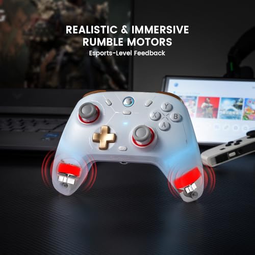 GameSir Cyclone 2 Wireless PC Controller — 1000Hz Polling Rate, TMR Joysticks, Hall Effect & Micro 2-in-1 Triggers, PC Gaming Controller for PC/Android/Switch/Switch 2 with Charging Dock(White) - color: White