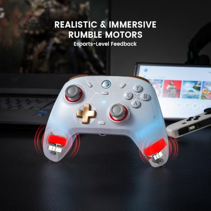 GameSir Cyclone 2 Wireless PC Controller — 1000Hz Polling Rate, TMR Joysticks, Hall Effect & Micro 2-in-1 Triggers, PC Gaming Controller for PC/Android/Switch/Switch 2 with Charging Dock(White) - color: White