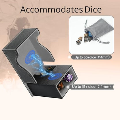 Dice Tower and Tray,Foldable Portable Dice Rolling Tower,Dice Roller Accessory for Dungeons and Dragons,Classic Board Games,RPG Games,and Tabletop Games Black/Grey - color: Black/Grey