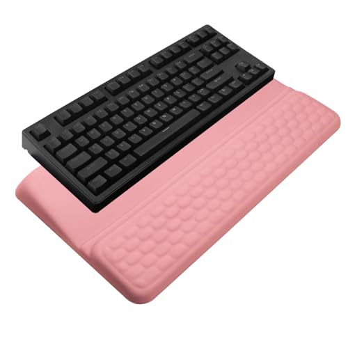 Computer Keyboard Stand with Wrist Rest, Ergonomic Tilted Keyboard Holder - Keyboard Riser with Wrist Pad - Keyboard Tray Support for Office Home - Pink - color: Keyboard Stand - Pink