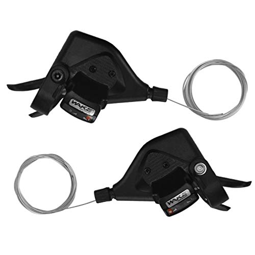 CYSKY Bike Shifter Levers 1 Pair 3x9 Speed Gear Shifter Mountain Bicycle Derailleur with Gear Indicator Right and Left Thumb Shift Levers Combo (3x9 27 Speed) - color: 3x9 27 Speed