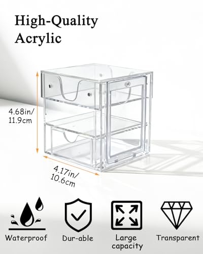 Card Deck Box Compatible with MTG Commander Acrylic Commander Deck Box with Commander Card Display - Holding 100 Double Sleeved Cards Dice Tray 2 Dividers - Clear
