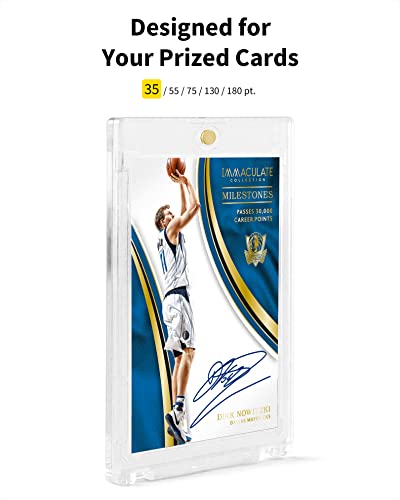 35PT Magnetic Card Holders for Trading Cards, 5 Pack Clear White | One Touch UV Protection Display Cases with Magnetic Closure for Sports Cards, TCG Cards, Patch Cards and Collectibles - size: 2.52 x 3.54 in 35PT Magnetic Card Holders