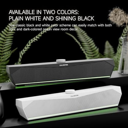 Computer Speakers, Gaming Soundbar for PC, USB Speakers, RGB Touch Lights | USB-A Powered 3.5mm Input, Compact Plug-and-Play for Desktop Laptop Monitor, Sound for Desktop, Laptop & Monitor