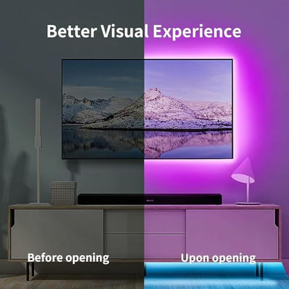KSIPZE LED Lights for TV, 16.5ft TV led Backlight for 45-75 Inch TVs RGB TV Backlight Behind Music Sync Smart APP & Button Control TV LED Strip Lights USB Powered for Bedroom/Gaming | RGB TV Backlight Behind Music Sync Smart APP & Button Control TV LED St