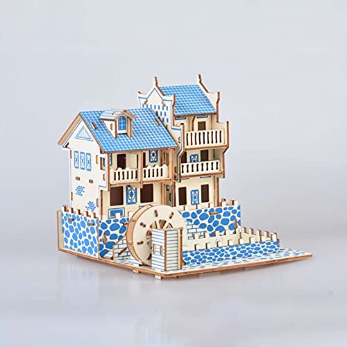 3D Puzzle for Kids, Puzzle for Adults, Cafe Model Kids Puzzles Toys DIY Arts and Crafts for Boys and Girls (8 + Years Old) 63Pcs - color: Ancient Town