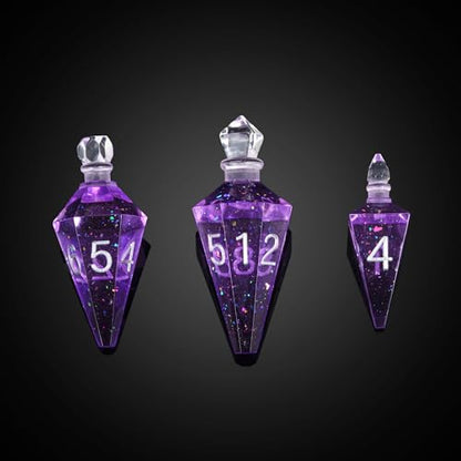 7PCS Potion DND Dice Set,Transparent Sharp Edge Die Set D&D RPG Polyhedral Die,for Dungeons & Dragons, Pathfinder, and TTRPG Roleplaying Games.(Purple) - color: Purple