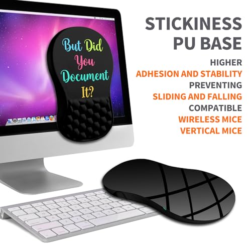 Ergonomic Joint Wrist Support Mouse Pad with Memory Foam Cushion Massage Bump, Carpal Tunnel Pain Relief Mousepad Slope Design for Wrist Rest, 11.8x7.9 in, But Did You Document It - color: But Did You Document It