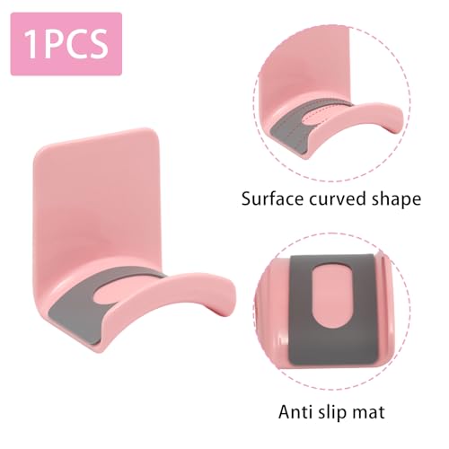 1Pcs Pink ABS Plastic Headphone Stand Hanger, Table Wall Mount Headset Holder Hook, Adhesive Earphones Hangers for Desk Headphone Hanger, Most Headphones and Controller - color: Pink, size: Wall Mount