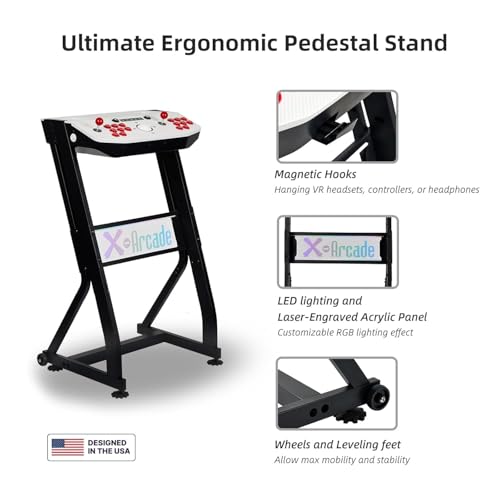 X-Arcade Arcade2TV-XR, Tankstick VR Controller, 2-Player Fightstick with Trackball, RGB Lighting, Meta Quest 3 Integration with Pinball FX and Arcade Ranger