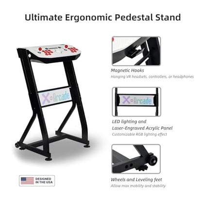 X-Arcade Arcade2TV-XR, Tankstick VR Controller, 2-Player Fightstick with Trackball, RGB Lighting, Meta Quest 3 Integration with Pinball FX and Arcade Ranger