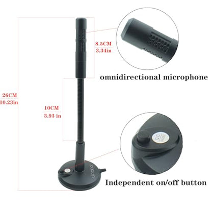LANDIBO 3.5mm Male Microphone, Plug and Play Desktop Laptop gooseneck Microphone, Suitable for Games, Meetings, Recording, podcasts, Games, and Online Chat