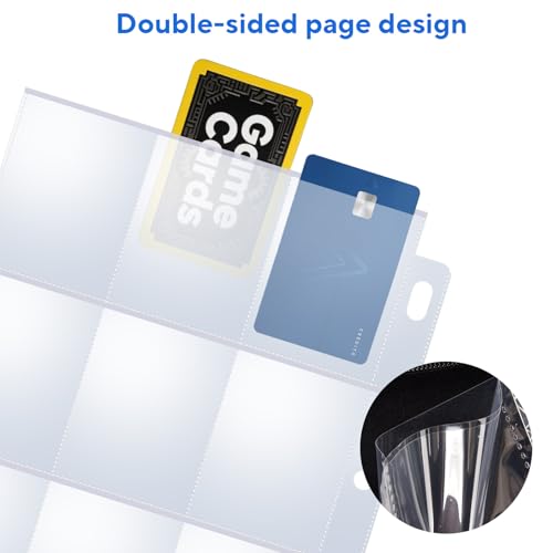 40 Pack 9 Pocket Trading Card Sleeves, Double-Sided Baseball Card Sleeves, Sheet Protectors For 3 Ring Binder, Photocard Holder Page Protectors For Trading Sports & Game Cards