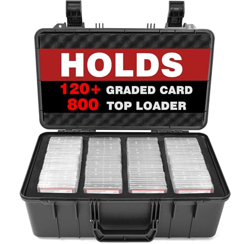 Graded Card Case, Trading Card Storage Box for Card Slab | Graded Card Slab Case - Storage Box for 120+ CSG, BGS, SGC, Top Loaders Graded Sports Trading Cards with 6 EVA Foam - size: XXL (holds 120+ Graded Cards)