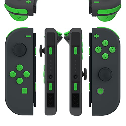 eXtremeRate DIY Full Set Buttons for Nintendo Switch & Switch OLED, Custom Replacement Buttons for JoyCon, ABXY Direction Keys SR SL L R ZR ZL + - Home Capture Trigger Buttons Springs - Green - color: Green