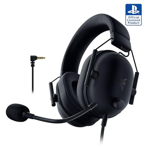 Razer BlackShark V2 X Wired PlayStation Gaming Headset, Black | 50mm Drivers, Cardioid Mic, Lightweight, Comfortable Noise Isolating Earcups, For PS5, Xbox Series X, PC, Switch, 3.5 mm Jack - color: Black, size: 3.5 mm (Pack of 1), style: PlayStation