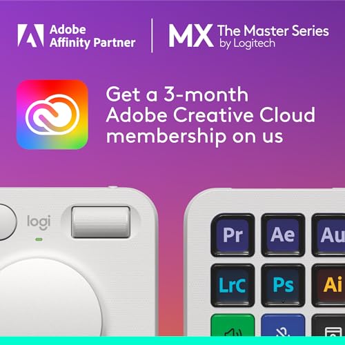 Logitech MX Creative Console 9 Customizable Keys - Pale Grey | Stream Deck accessories, graphic design, Adobe, Zoom, Spotify, 3-month Adobe Creative Cloud membership - color: Pale Grey