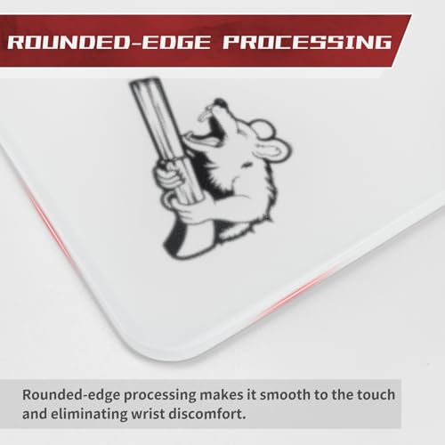 Glass Gaming Mouse Pad, 400mm x 500mm, FPS Game, Special Tempered Glass, Durable, 3mm Thick, Accurately and Quickly Target Your Opponents (400mm x 500mm, White) - color: white, size: 400mm×500mm