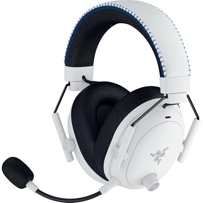 Razer BlackShark V3 Pro Wireless ANC PlayStation Gaming Headset, White | Full Band Mic, 50mm Drivers, 2.4 GHz, Bluetooth, 3.5mm, Works with PC, Mac, Nintendo Switch, Smartphone, 70 Hr Battery - color: White, style: PS5