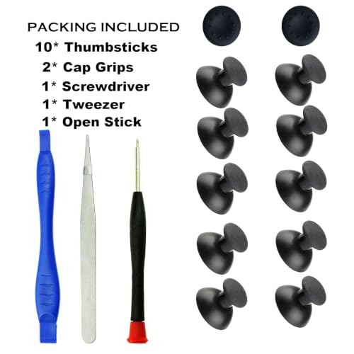 For PS2 PS3 Controller Thumbstick Joystick Analog Thumb Stick Replacement | CTHTBZ 10PCS With Grip Cap Cover Repair Kits Screwdriver Included