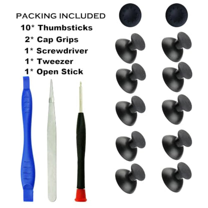 For PS2 PS3 Controller Thumbstick Joystick Analog Thumb Stick Replacement | CTHTBZ 10PCS With Grip Cap Cover Repair Kits Screwdriver Included
