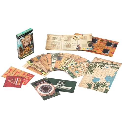 Professor Puzzle: Escape from The Lost Temple - Archeological Themed Escape Room Board Game, 12 Logic & Number Puzzles to Solve, Ages 12+, 1+ Players - style: Lost Temple