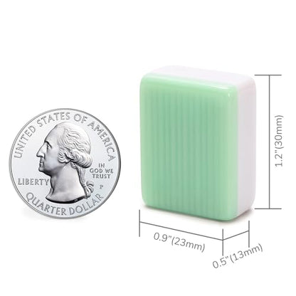 YMI "Jade Horizon" American Mahjong 166 Medium Melamine Tiles-Only Set | 166 engraved white melamine tiles with striped backs. Refined tiles-only set for American Mahjong players who own accessories - color: Jade